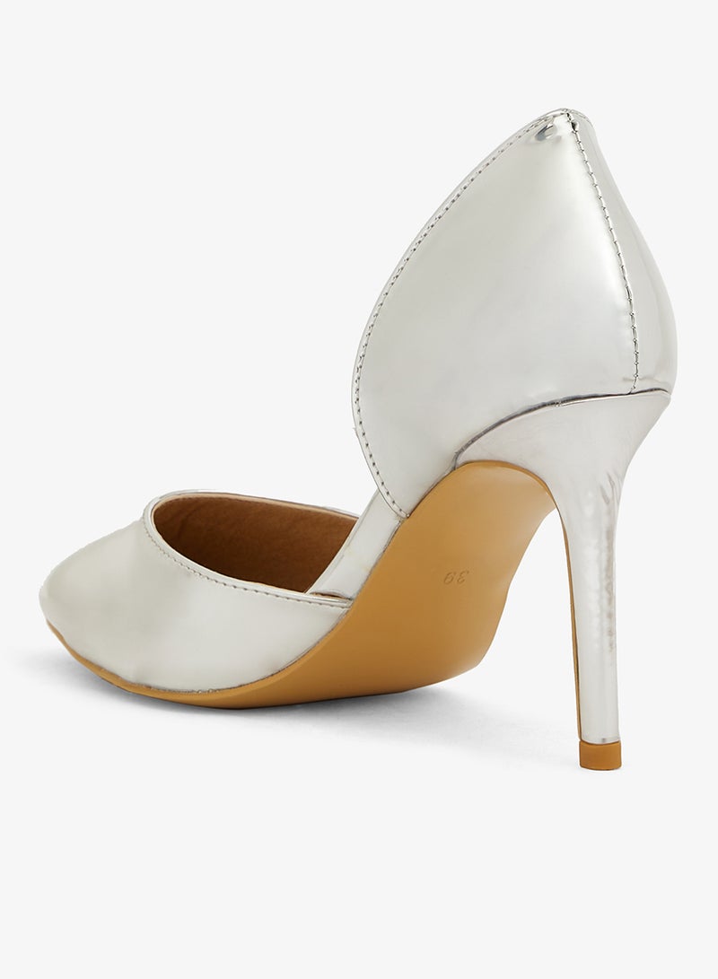 Ella Limited Edition Silver metallic d'Orsay pump with pointed toe and high heel - Image 3