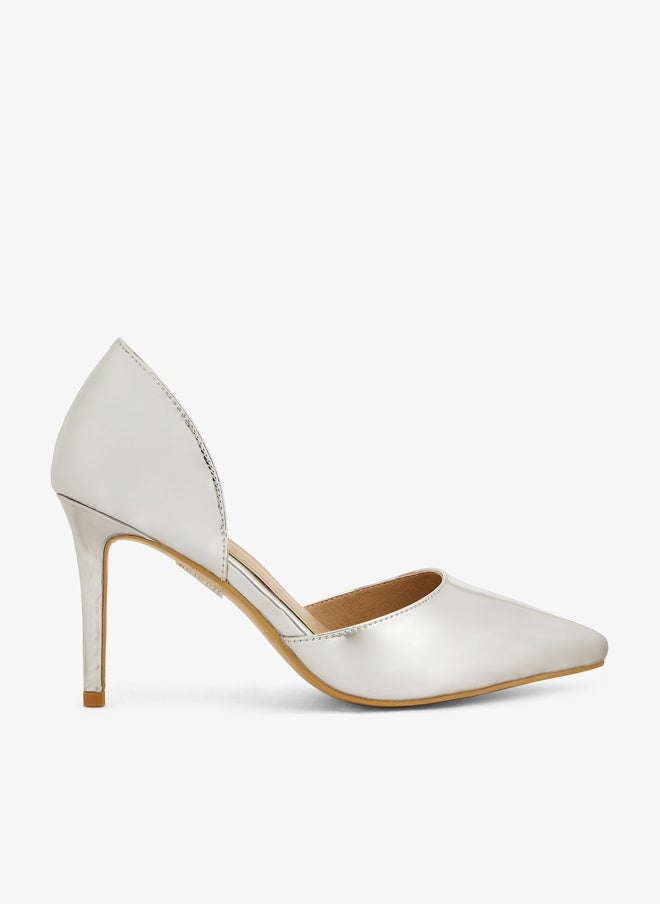 Ella Limited Edition Silver metallic d'Orsay pump with pointed toe and high heel - Image 1