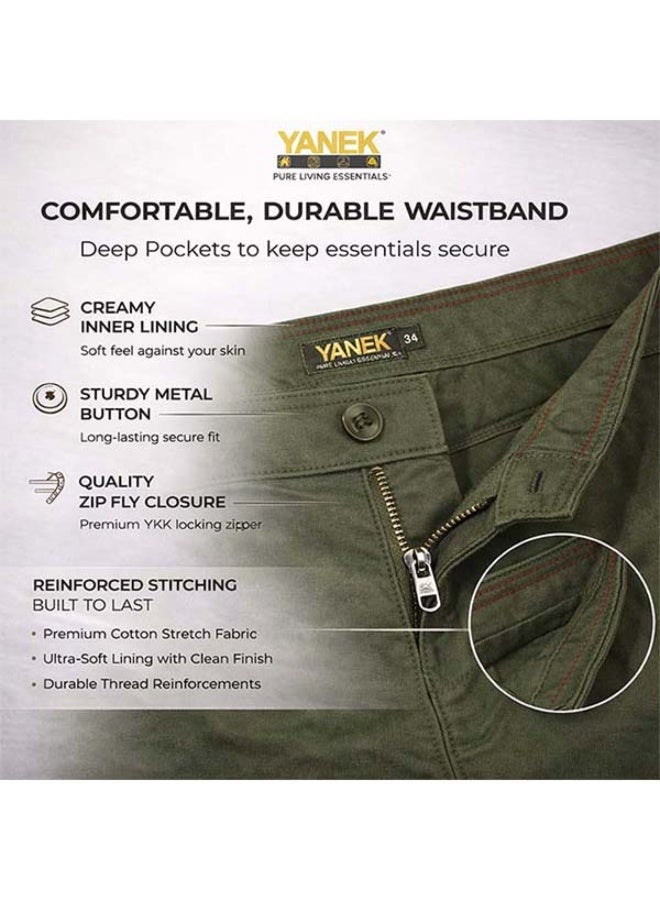 YANEK Men’s Slim Fit Chino Trousers – Stretch Cotton Pants | Casual & Formal Wear | Mult... - Image 4