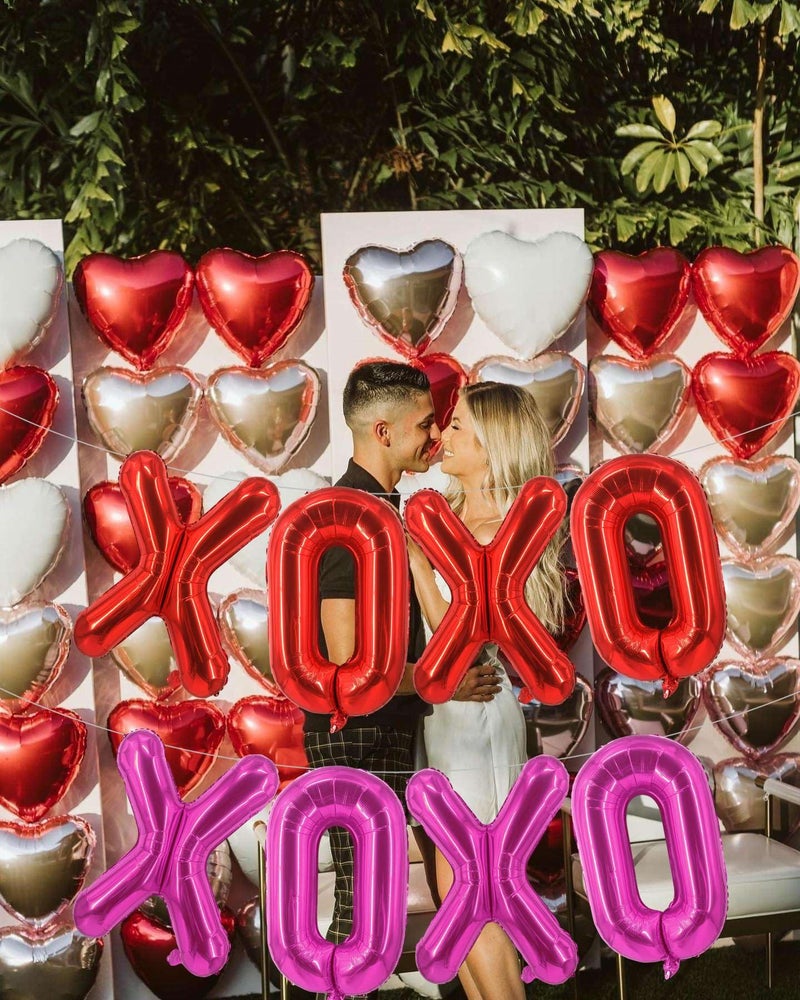 Lovoir 16 Inch Red XOXO Pink XOXO Balloons, 6 Pcs Red XOXO Pink XOXO Letters Balloons Red Heart Valentine's DAY Balloons Banner for Valentine's DAY Wedding Ceremonies Party Decorations Red XOXO Pink XOXO - Image 4