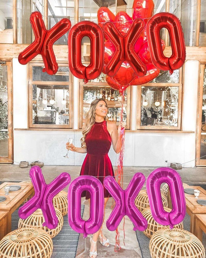 Lovoir 16 Inch Red XOXO Pink XOXO Balloons, 6 Pcs Red XOXO Pink XOXO Letters Balloons Red Heart Valentine's DAY Balloons Banner for Valentine's DAY Wedding Ceremonies Party Decorations Red XOXO Pink XOXO - Image 5