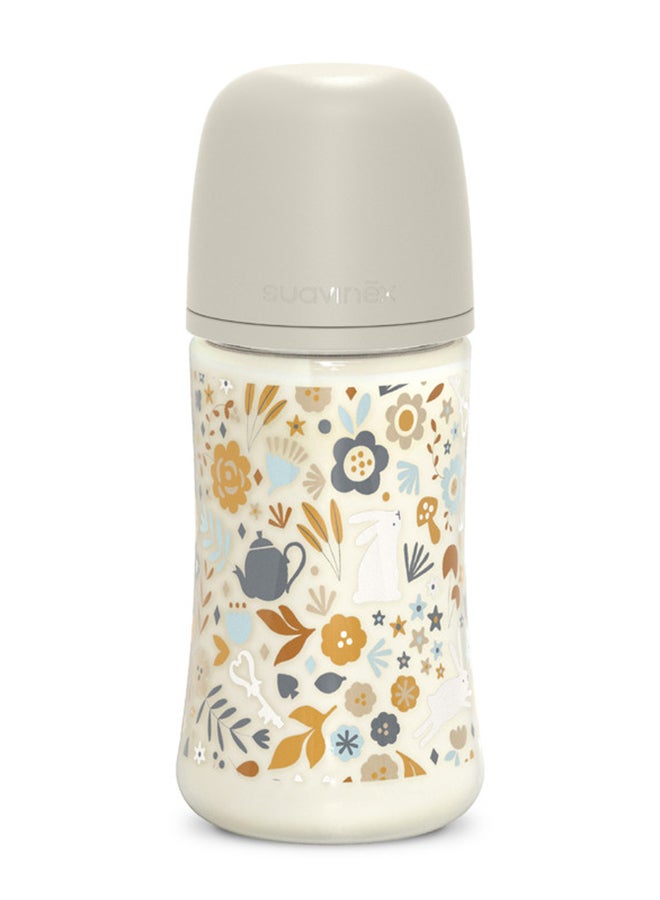 SUAVINEX Polyamide Baby Feeding Bottle With Medium Flow Physiological Nipple Teat, Mimics Natural Breastfeeding Experience, 3+ Months 270Ml - Grey - Image 2