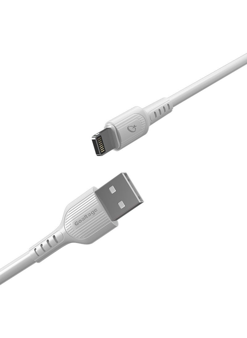 جولتيج كابل شحن جولتیج USB A الى لايتنينج بطول 1 متر، قدرة 2.4 امبير 20 واط، شحن ونقل بيانات، تصميم سيليكون مرن من TPE، متانة عالية، لون ابيض - Image 2