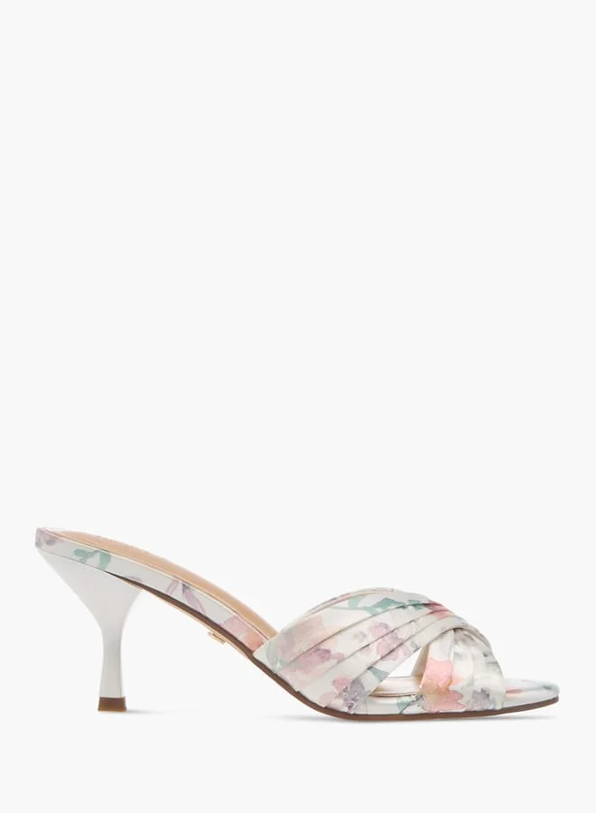 سيليست Womens Cross Strap Slip-On Sandals With Stiletto Heels