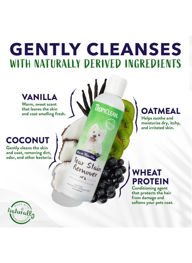 TropiClean Warm Vanilla Tear Stain Remover For Dogs | Tearless Blueberry Facial For Dogs | Ideal For White Dogs & All Other Coats | Cat Friendly | Made In The Usa | 8 Oz.  - Image 3