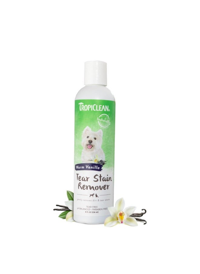 TropiClean Warm Vanilla Tear Stain Remover For Dogs | Tearless Blueberry Facial For Dogs | Ideal For White Dogs & All Other Coats | Cat Friendly | Made In The Usa | 8 Oz.  - Image 1