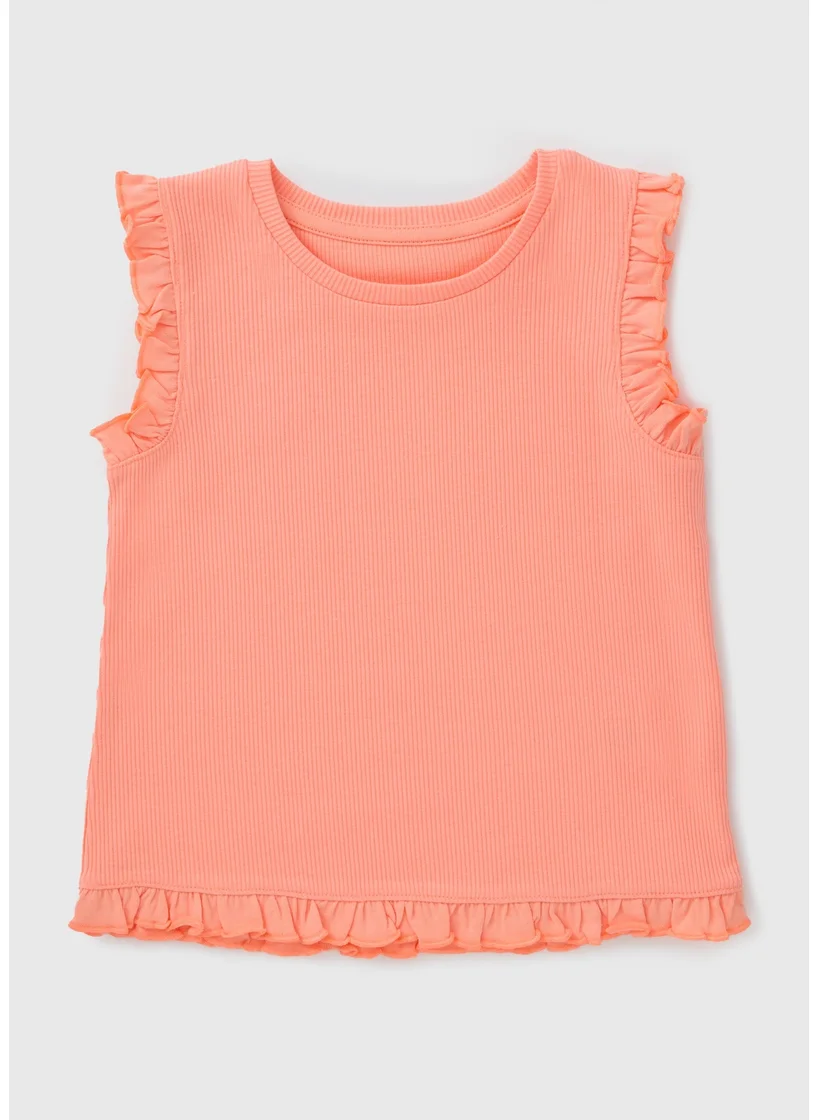 Matalan Girls Coral Frill Vest