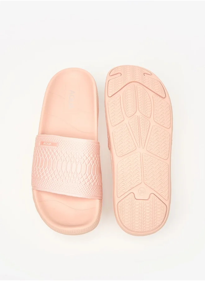 Aqua Women's Textured Slide Slippers