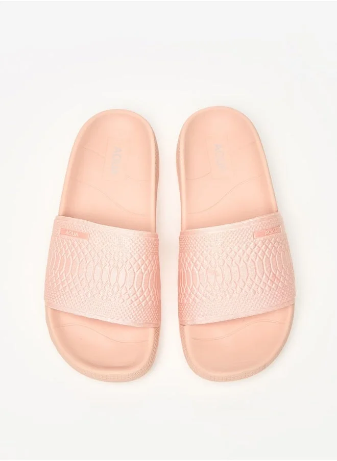 Aqua Women's Textured Slide Slippers