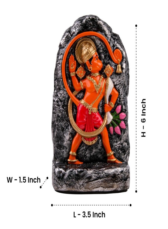 Artarium Kesari Nandan Hanuman Idol for Home Temple (6 Inch), Resin Veer Hanuman Murti with Blessing Hand, Hindu God Statue for Pooja Room, Office Desk & Home Decor - Image 5