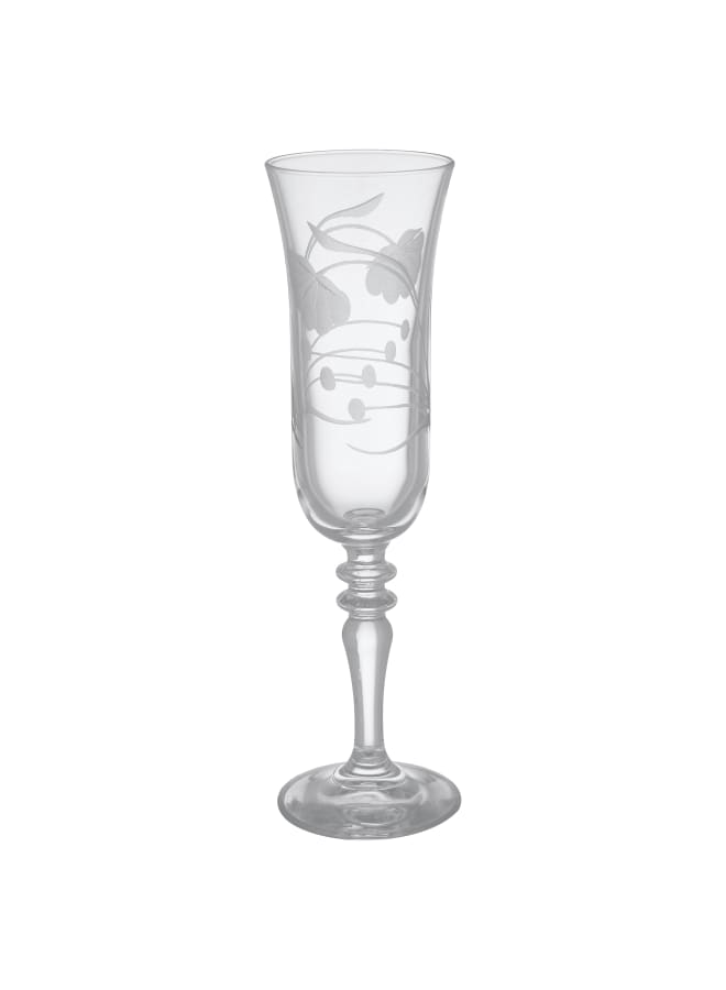 باساباتشي Pasabahce - Decorated Flute Glass Set 6 Pieces - 175ml - Glass Clear - Image 2