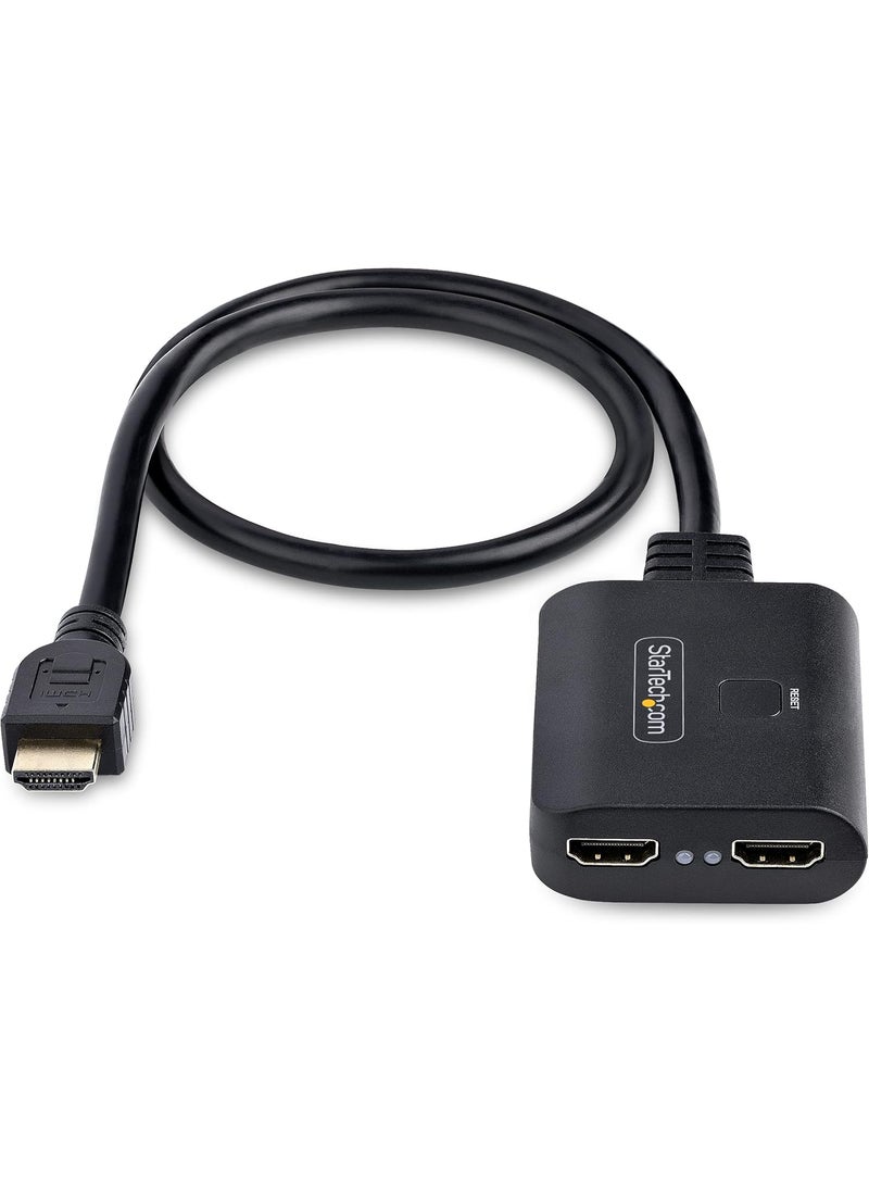 StarTech StarTechcom 2Port HDMI Splitter 4K 60Hz HDMI 20 Video 4K HDMI Splitter 1 in 2 Out 1x2 HDMI DisplayOutput Splitter HDRHDCP 20in 50cm Builtin HDMI Cable HDMISPLITTER4K60UP  - Image 3