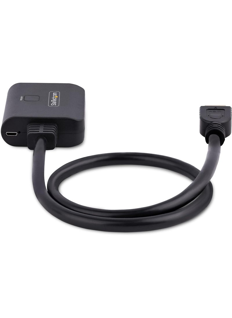 StarTech StarTechcom 2Port HDMI Splitter 4K 60Hz HDMI 20 Video 4K HDMI Splitter 1 in 2 Out 1x2 HDMI DisplayOutput Splitter HDRHDCP 20in 50cm Builtin HDMI Cable HDMISPLITTER4K60UP  - Image 4