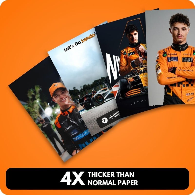 auraposter Lando Norris Poster (Set of 40) | F1 Lando Norris Mini Posters (15 x10 cm) | McLaren F1 Poster Lando Norris Posters for Wall, Bedroom, Living room | Formula One Posters | Glue Dots Included - Image 4