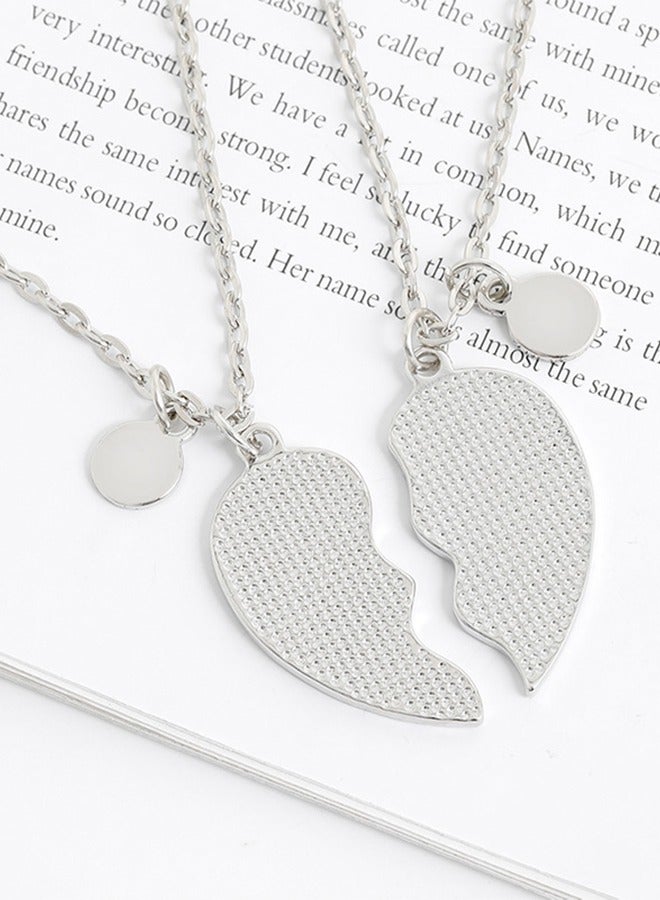 2 Pcs Best Friends Kids Alloy Heart Unicorn Necklace, 2 Pcs Split Heart Necklace Sister Necklace Set  - Image 5