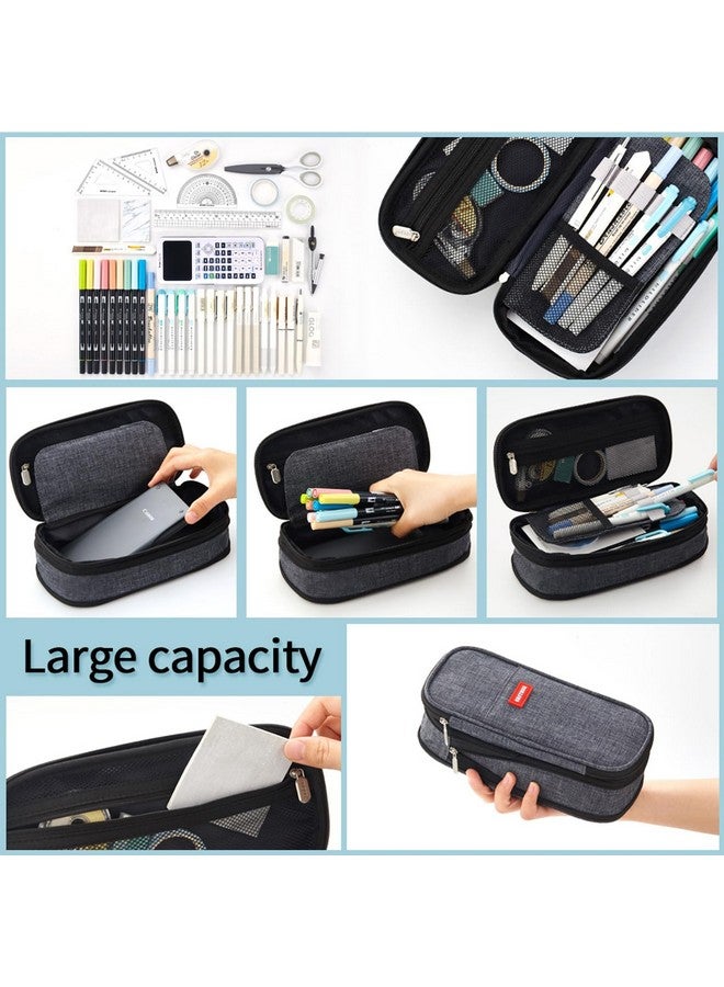 EASTHILL Big Capacity Pencil Pen Case Office College School Large Storage High Capacity Bag Pouch Holder Box Organizer (Deep Gray) - Image 3