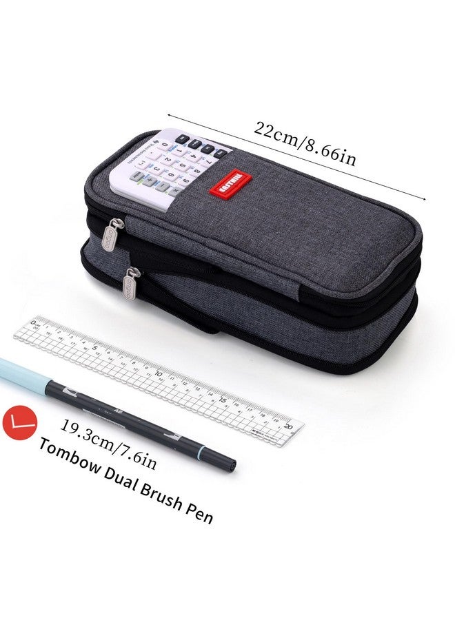 EASTHILL Big Capacity Pencil Pen Case Office College School Large Storage High Capacity Bag Pouch Holder Box Organizer (Deep Gray) - Image 4