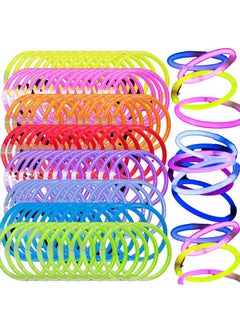 SCS Direct Teal Pumpkin 8" Glow In The Dark Party Bracelets (100 Pk) In 8 Unique Colors Safe Trick Or Treating Lights Noncandy Treats Neon Headbands Camping Summer Camp Party Pack Rave Birthday  - Image 2