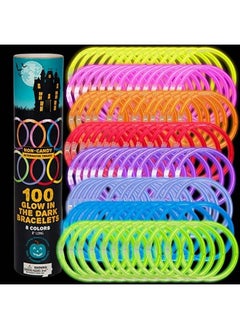 SCS Direct Teal Pumpkin 8" Glow In The Dark Party Bracelets (100 Pk) In 8 Unique Colors Safe Trick Or Treating Lights Noncandy Treats Neon Headbands Camping Summer Camp Party Pack Rave Birthday  - Image 5