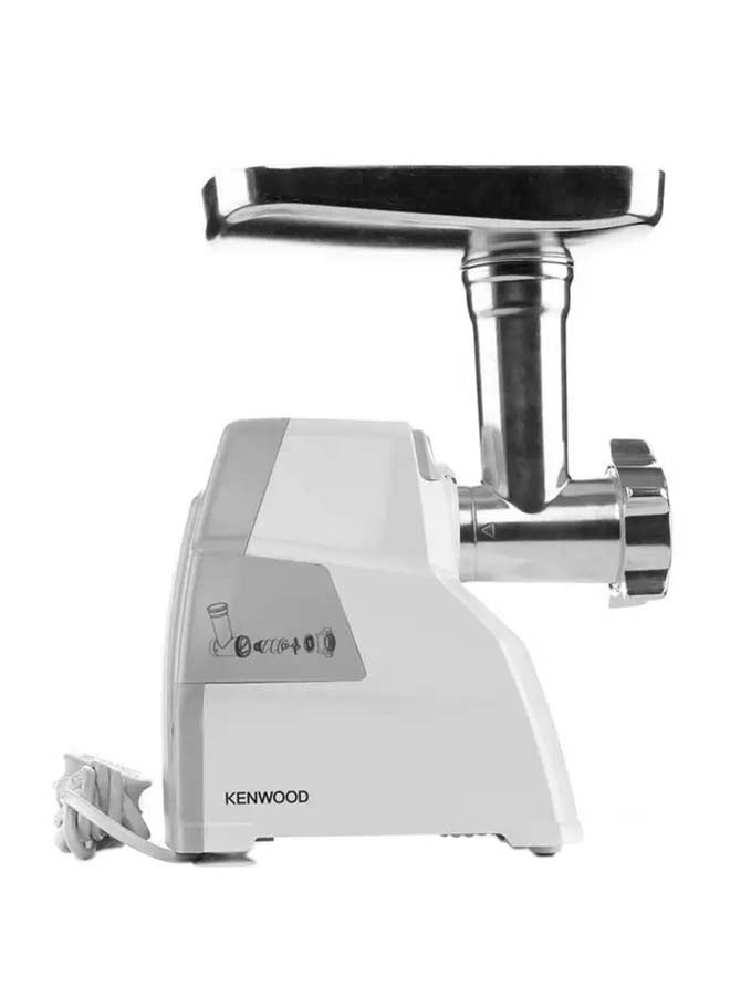 KENWOOD Meat Grinder, Meat Mincer, 3 Stainless Steel Mincer Screens, Kibbeh Maker, Sausage Maker, Biscuit Attachment, Reverse Function 2100 W MGP40.000WH White - Image 1