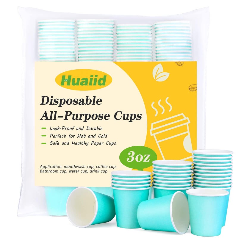 Huaiid 200 Pack Bathroom Cups 3 oz, Paper Cups Disposable Mouthwash Cups, Espresso Cup for Snack Perfect for Home Condos Rvs Campers (Blue) - Image 1
