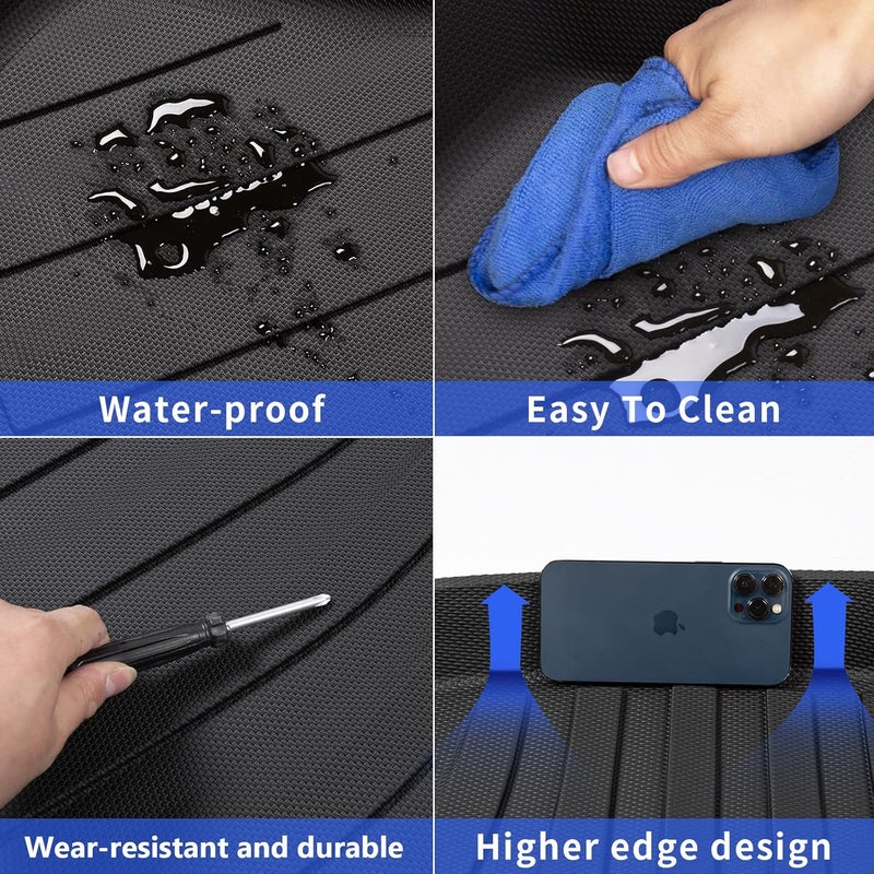 powoq Fit 2022 Honda Civic Sedan TPE Trunk Mat All Weather Cargo Mat - Image 3