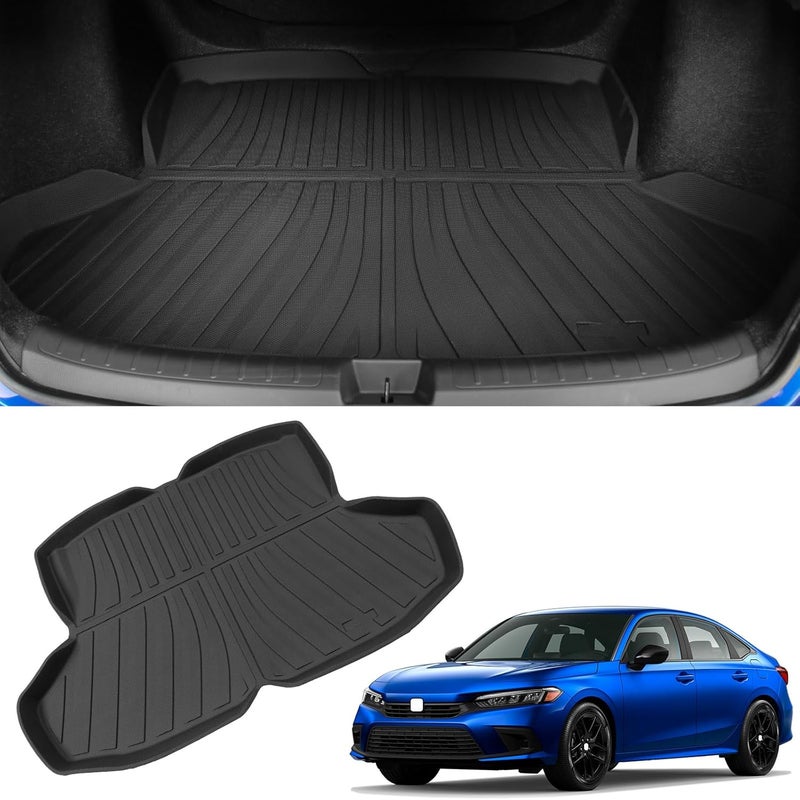 powoq Fit 2022 Honda Civic Sedan TPE Trunk Mat All Weather Cargo Mat - Image 1