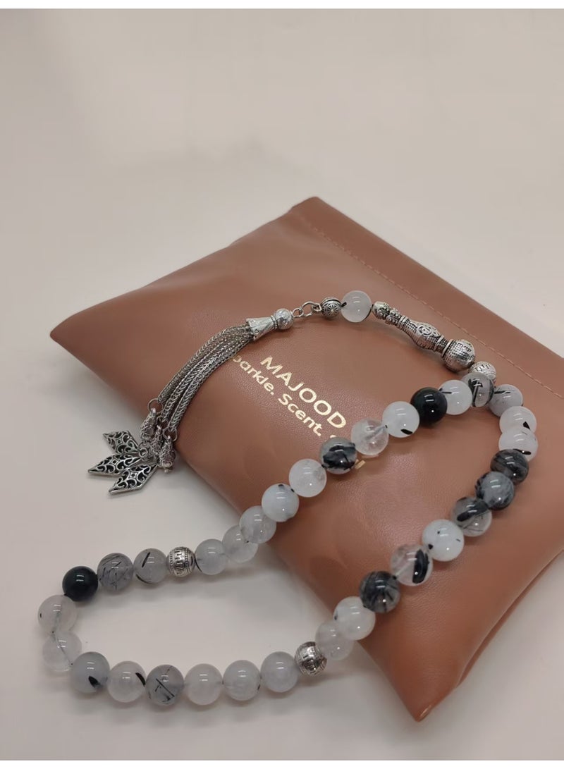 موجود تصميم أصلي/33 حبة من الكريستال الطبيعي/مسبحة/10 مم - Image 5