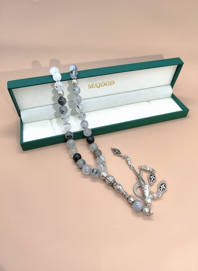 موجود تصميم أصلي/33 حبة من الكريستال الطبيعي/مسبحة/10 مم - Image 2