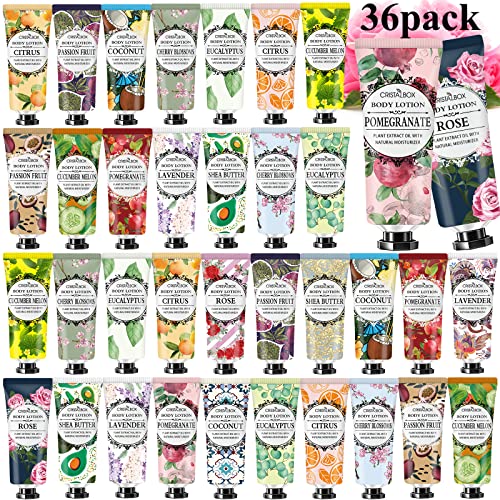 36 Pack Lotion for Dry SkinBody Lotion for Women and MenBridesmaid GiftsGifts for WomenTeacher GiftsNatural Plant Scented Body MoisturizersTravel Size Lotion BulkMoisturizing Lotion Shea Butter