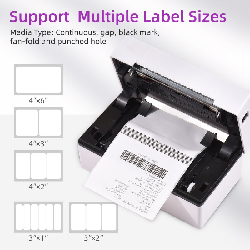 Shipping Label Printer 180mm/s Print Speed 203Dpi Resolution Thermal Printer - BT & USB Connectivity Label Printer for Home Office Warehouse E-commerce Platforms - Image 4