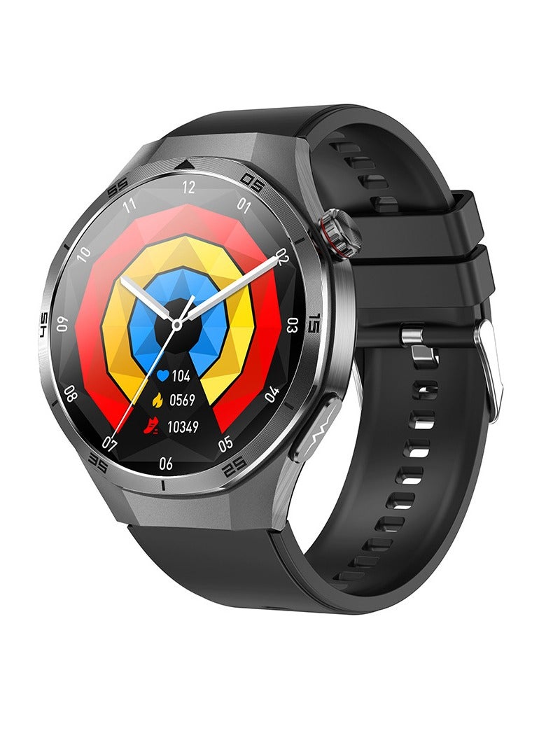 ساعة ذكية ET456، شاشة AMOLED مقاس 1.56 بوصة، ساعة معصم ذكية لتتبع الرعاية الصحية، مقاومة للماء IP68، شاشة تعمل باللمس بالكامل، ساعة لياقة بدنية ذكية للرجال والنساء، (قطعة واحدة، أسود، حزام سيليكون) - Image 1