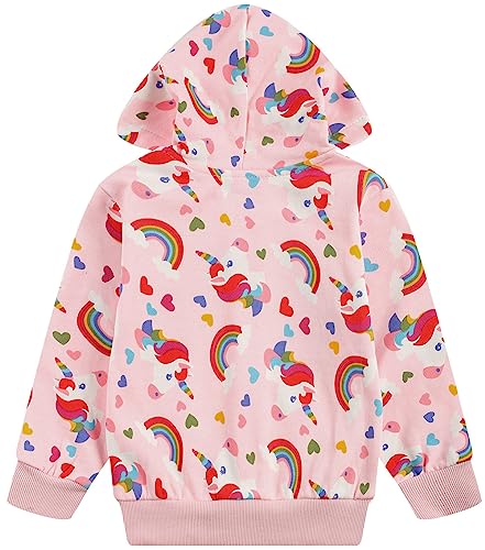 RETSUGO Girls Jacket Zip up Hoodie Rainbow Toddler Hooded Sweatshirt Kids Fall Outfits Clothes Winter Coats Casual Outerwear 7t - Image 3