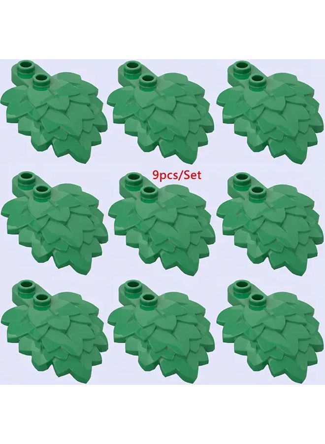 Super Dark Green Mini Building Blocks 9pcs DIY Garden Scene Set Christmas Birthday Gift - Image 2