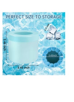 Y&D Silicone Ice Cube Maker Cup, Cylinder Mold, Decompress Lattice, Press-Type Easy-Release Tray, Suitable for Coffee, Juice, Water (Blue-Green)  - Image 2