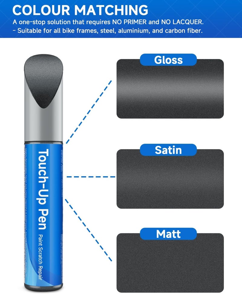 RSACET Black Diamond Matte(#484848) Bike Touch Up Paint Compatible with Giant Exact Match Bike Paint for Scratched or Chipped Bike Frames - Image 2