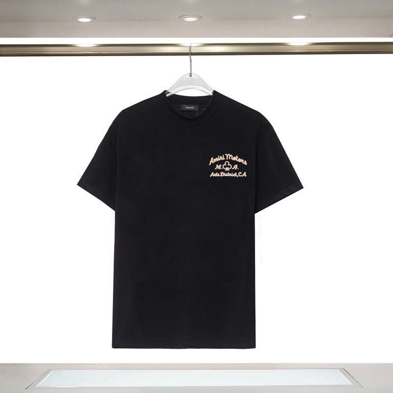 2024 Spring Summer AMIRI Print Unisex Cotton Tee Black  - Image 1