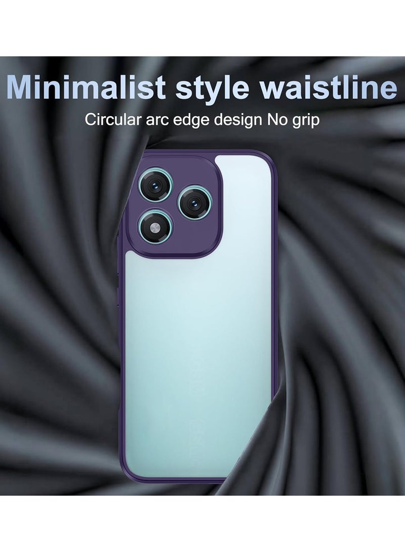 دبليو تيك غلاف حماية رقيق مع كاميرا مرتفعة من السيليكون TPU هجين Honor 400 Lite 5G 2025 (MCAPSA) - شفاف / بنفسجي باذنجاني - Image 3