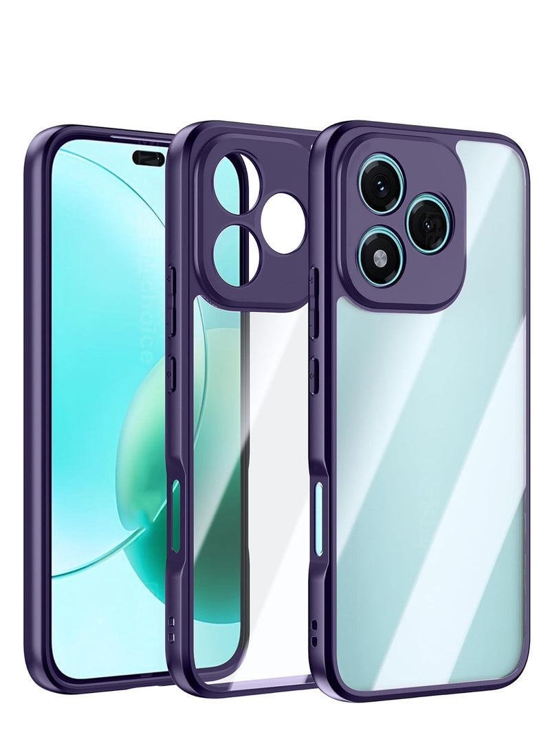 دبليو تيك غلاف حماية رقيق مع كاميرا مرتفعة من السيليكون TPU هجين Honor 400 Lite 5G 2025 (MCAPSA) - شفاف / بنفسجي باذنجاني - Image 1