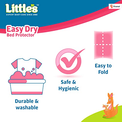 Little's Easy Dry Bed Protector (Small – 50cm X 70 cm) I Quick Absorption I Waterproof I Stain Proof I Soothing Sleep I Soft I Durable I Machine Washable (Large, Pink, 1) - Image 5