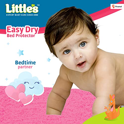 Little's Easy Dry Bed Protector (Small – 50cm X 70 cm) I Quick Absorption I Waterproof I Stain Proof I Soothing Sleep I Soft I Durable I Machine Washable (Large, Pink, 1) - Image 2
