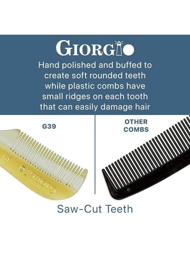 Giorgio G39 Extra Small Men's Fine Toothed Beard and Mustache Comb for Facial Hair Grooming and Styling. Add this pocket comb to your hair styling accessories, Saw-Cut and Hand Polished (2.75") - Image 5