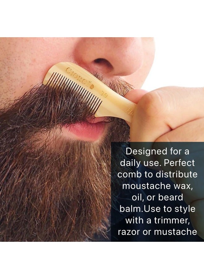 Giorgio G39 Extra Small Men's Fine Toothed Beard and Mustache Comb for Facial Hair Grooming and Styling. Add this pocket comb to your hair styling accessories, Saw-Cut and Hand Polished (2.75") - Image 4