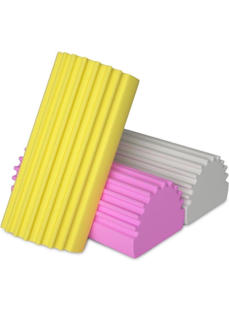 ChicAbode 3 جهاز كمبيوتر شخصي غبار اسفنجة فرشاة، متعددة الأغراض PVA تنظيف اسفنجة لألواح الأساس، السدرات، زجاج دش، التنفسات، الماء امتصاص أداة تنظيف المنزل (رمادي، وردي، أصفر) - Image 1