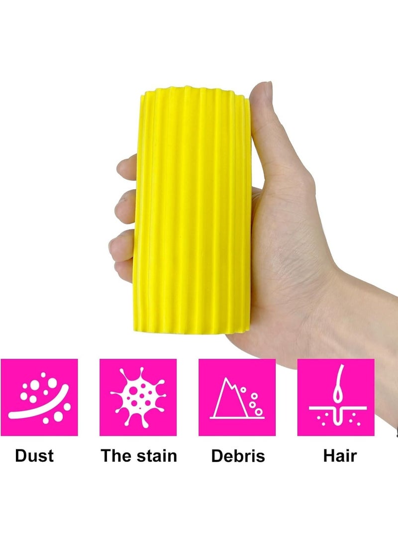 ChicAbode 3 جهاز كمبيوتر شخصي غبار اسفنجة فرشاة، متعددة الأغراض PVA تنظيف اسفنجة لألواح الأساس، السدرات، زجاج دش، التنفسات، الماء امتصاص أداة تنظيف المنزل (رمادي، وردي، أصفر) - Image 2