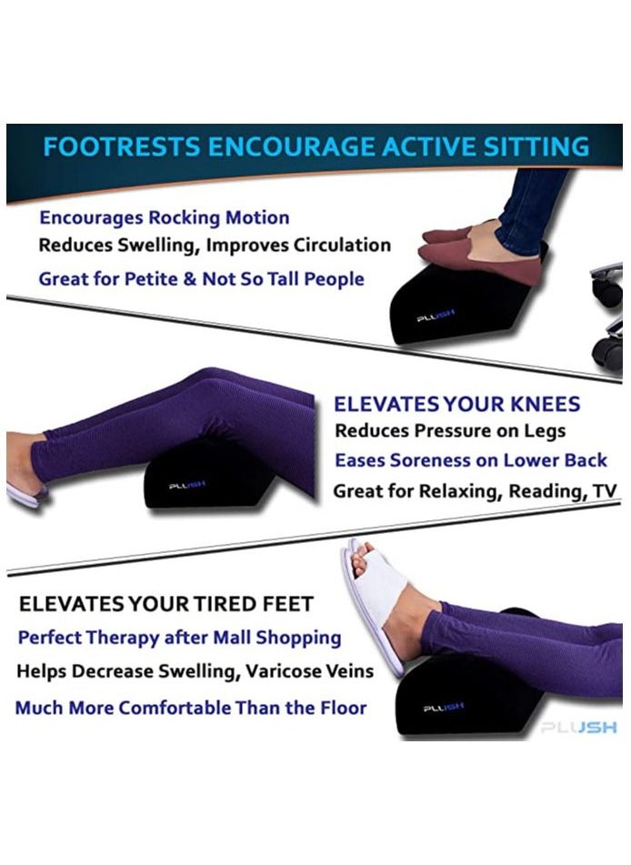 Plush Creative Planet Plush Foot Rest for Under Desk at Work, Excellent Foot Stool Pillow for office, Improves Leg Height & Donut Pillow Seat Cushion for Office Chair, Memory Foam Pillow for Tailbone  - Image 4