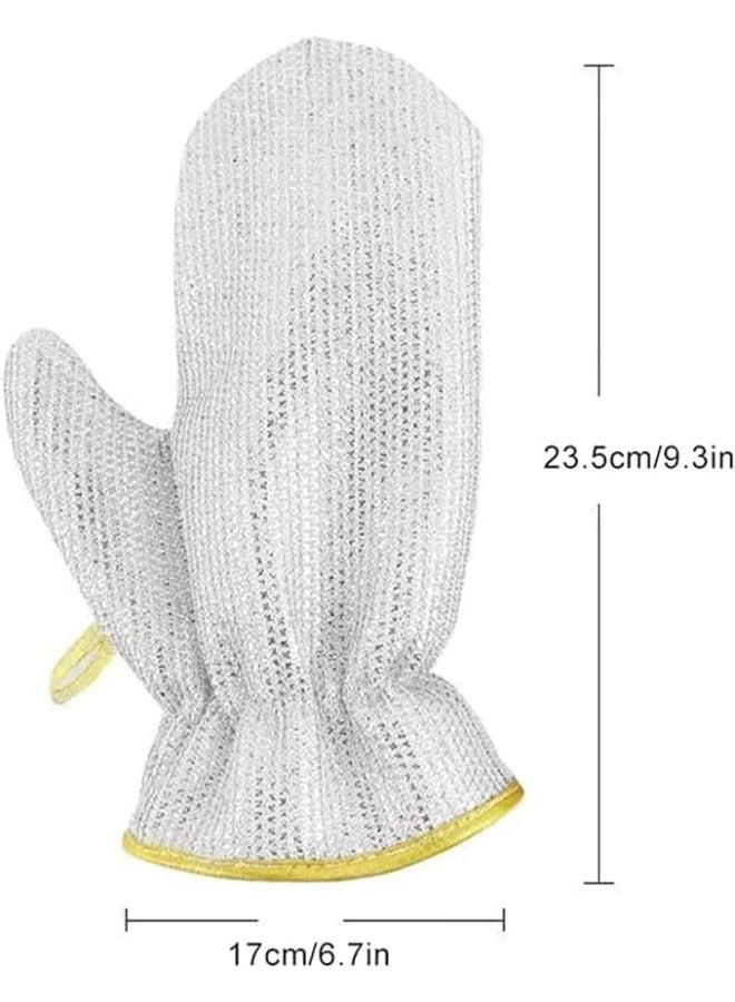 Non Scratch Wire Dishwashing Gloves, Waterproof Household Kitchenware Cleaning Gloves for Washing Dishes and Rinsing Easily, Reusable Kitchen Gloves for Washing - Image 2
