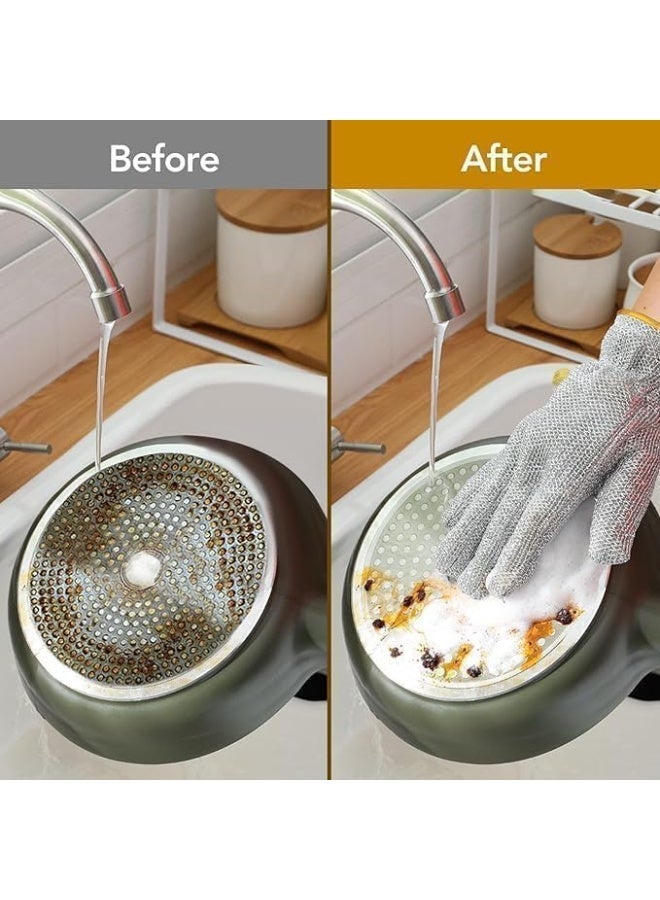 Non Scratch Wire Dishwashing Gloves, Waterproof Household Kitchenware Cleaning Gloves for Washing Dishes and Rinsing Easily, Reusable Kitchen Gloves for Washing - Image 5