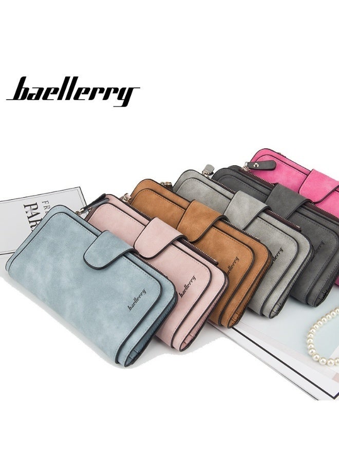baellerry Women's Purse Long Multi-card Women's Advanced Purse Fashion Triple Fold Vertical Handbag - Image 4