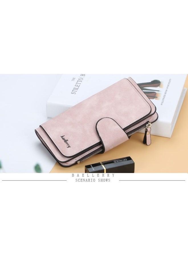 baellerry Women's Purse Long Multi-card Women's Advanced Purse Fashion Triple Fold Vertical Handbag - Image 2